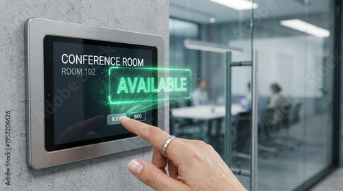 Smart home conference room protocol thread display available sign