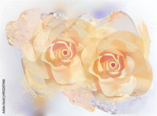 Blush pink watercolor fluid painting vector design card. Dusty rose and golden marble geode frame. Spring wedding invitation. Petal or veil texture. Dye splash style. Alcohol ink.Isolated and editable