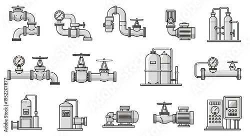 Industrial pipeline equipment and valves.