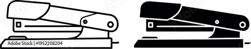 Stapler Illustration in Black and White Office Supplies, Stationery, and Desk Accessories
