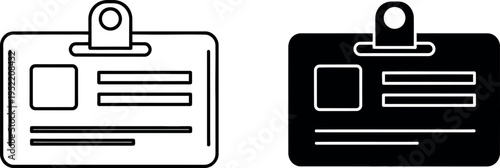 Identity Badges Outline and Silhouette Employee, Student, or Visitor Identification Card Examples