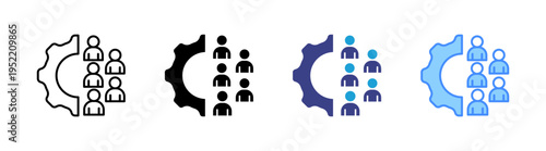 Workforce icon set multiple style collection