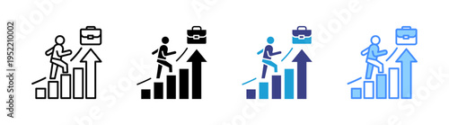 Job Enrichment icon set multiple style collection