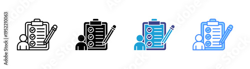 Assessment icon set multiple style collection