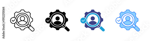 Recruitment Manager icon set multiple style collection