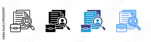 Job Description icon set multiple style collection