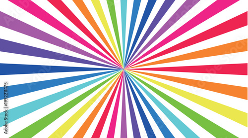 Vibrant Rainbow Sunburst Pattern Background Illustration