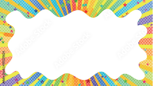 Colorful Pop Art Style Starry Background Frame