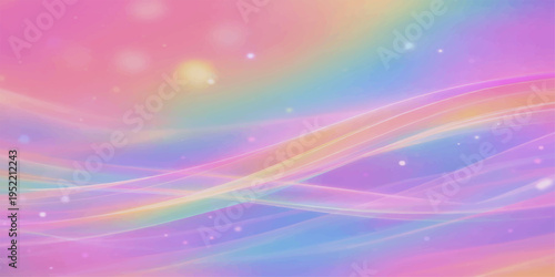A vibrant abstract background features glowing purple waves and a colorful rainbow design with blurred pink and blue motion lines for a bright, artistic wallpaper backdrop