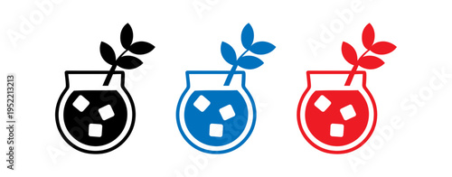 Recycling bins with plant icons symbolizing eco friendly waste separation