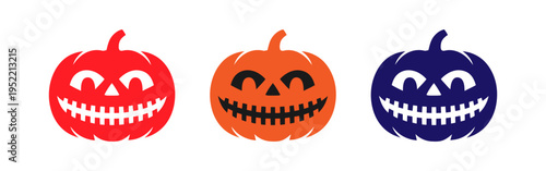 smiling jack o lanterns in different vibrant colors