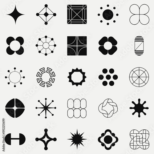 Clean, scalable vector icons set featuring business, technology, and networking concepts. Ideal for presentations, websites, apps, and marketing materials with a modern, professional aesthetic.