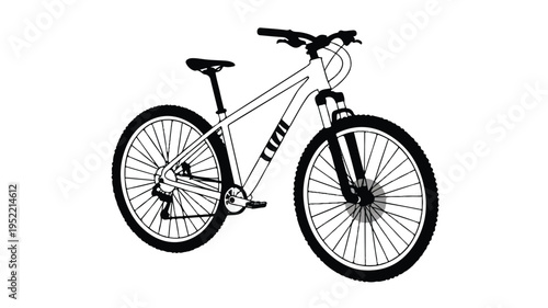 Mountain bike with black tires and white frame