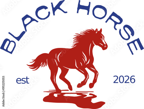 Stylized horse emblem, ideal for branding in equestrian or sports industries.