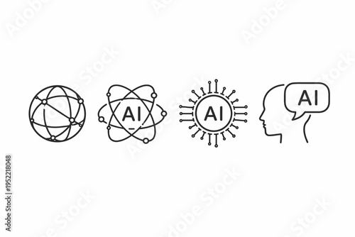 Ai concept icons representing global technology and innovation