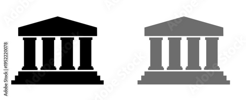 Government building icon set. Vector illustration of government building 