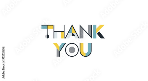 Thank You Text Art - Modern Geometric Typography