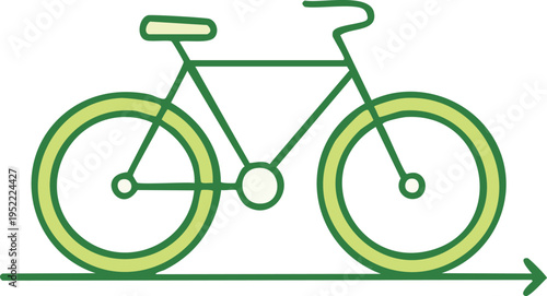 Minimal line icon of a bicycle, eco transport symbol, simple outline vector style. 