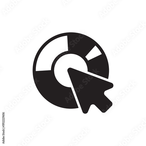 Click through rate analytics with mouse cursor on chart icon