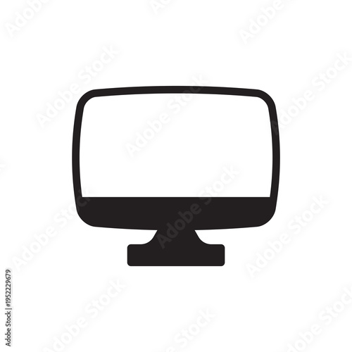 Minimalist desktop computer monitor display screen icon