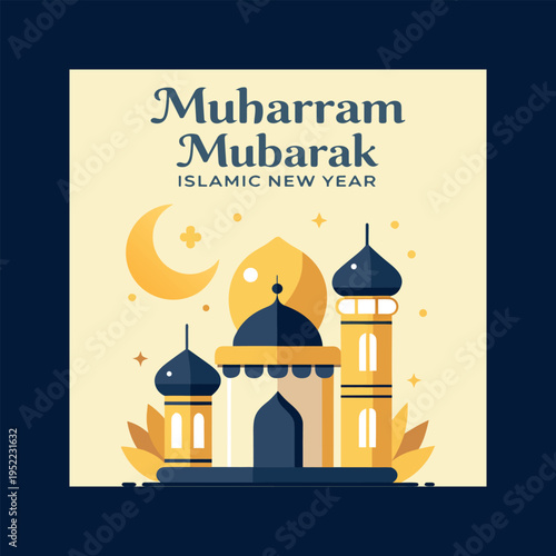 Muharram mubarak islamic new year celebration