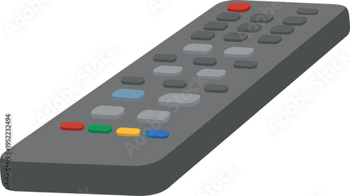 3D Flat Isometric TV Remote Control Vector Illustration