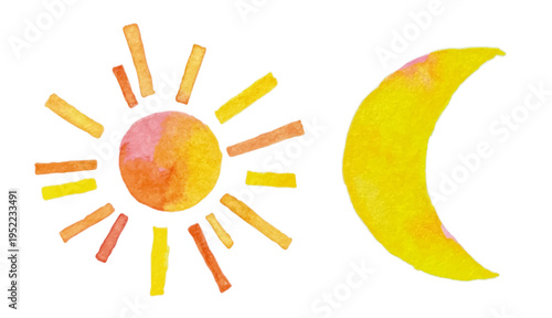 Day and night concept illustration for education