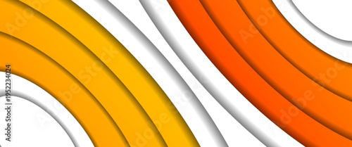 Abstract orange circular vector background with layered concentric curves and soft shadows, creating a modern, smooth, and dimensional geometric design.