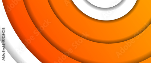 Abstract orange circular vector background with layered concentric curves and soft shadows, creating a modern, smooth, and dimensional geometric design.
