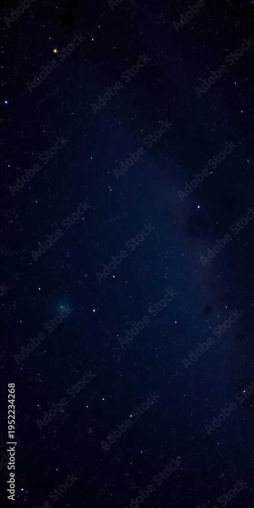 Fototapeta premium Twinkling starfield with a faint Milky Way band and distant glowing planets, night sky, universe