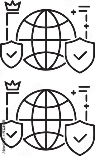 Global Secure Network Protection Icon
