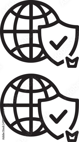 Global Secure Network Protection Icon
