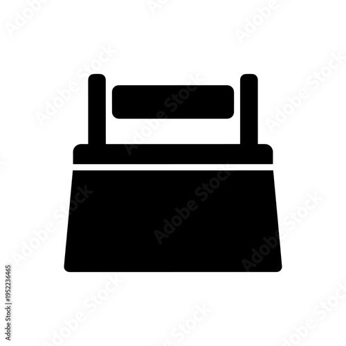 A stark black silhouette of a vintage metal lunchbox evoking nostalgia and simplicity silhouette