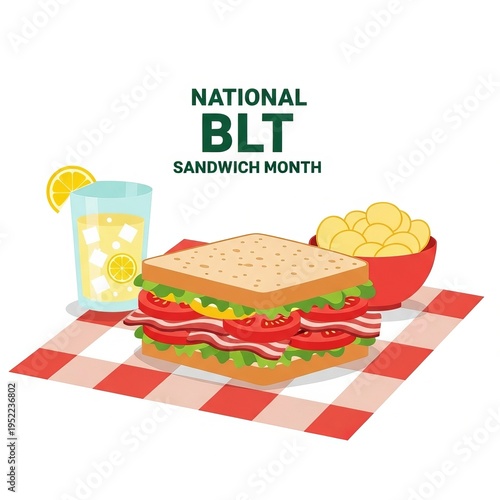 BLT Sandwich Illustration for National BLT Sandwich Month