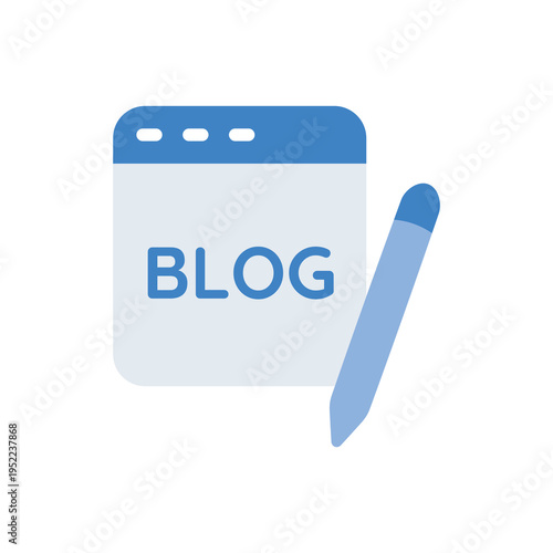Business blogging and digital content marketing icon