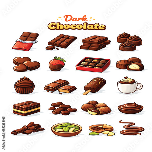 Dark Chocolate Bar Rich Cocoa Dessert Sweet Gourmet Treat Food Concept