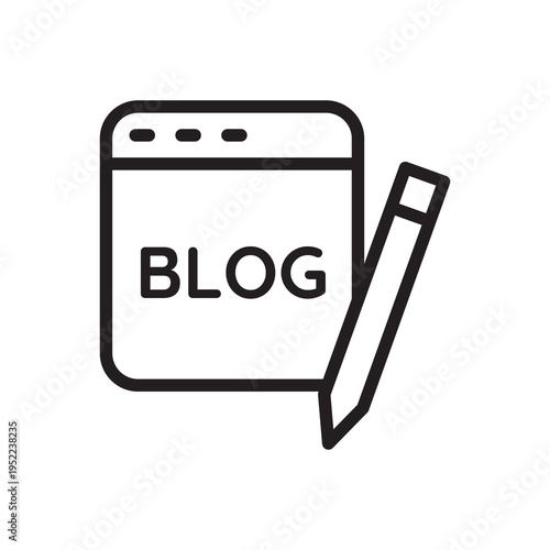 Blog content management and website article writing icon