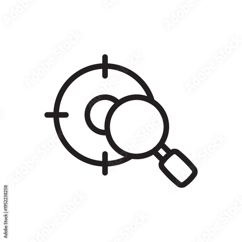 Market niche research and targeted audience analysis icon