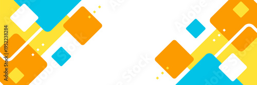 Abstract colorful diagonal banner background with geometric square shapes, used for web banners, social media headers, business templates, covers and more