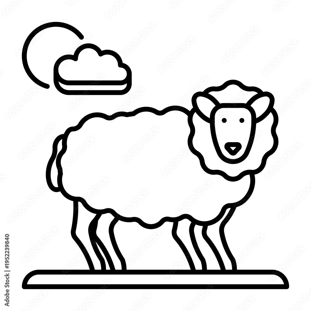 Obraz premium This Lamb icon is suitable for Springtime, etc