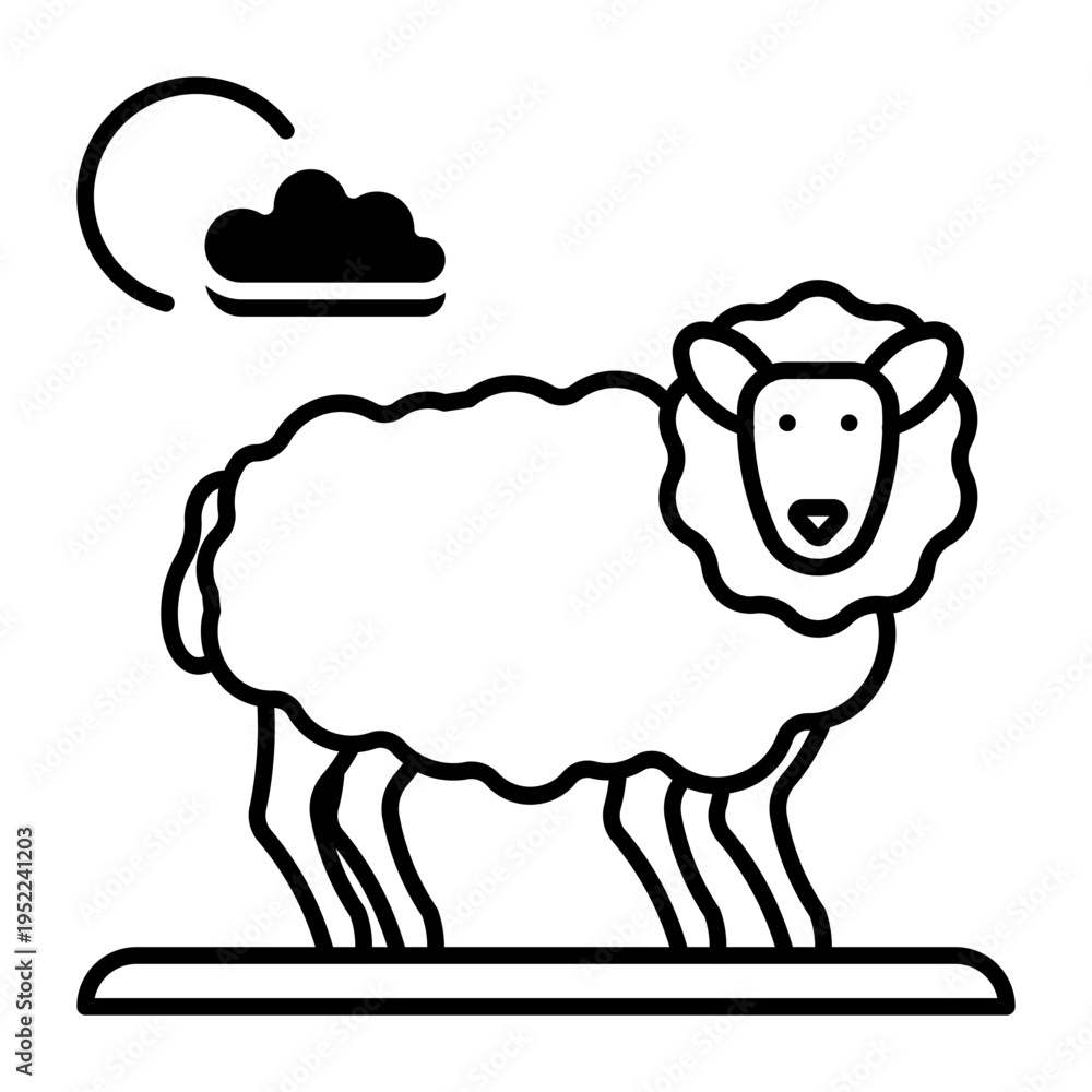Obraz premium This Lamb icon is suitable for Springtime, etc