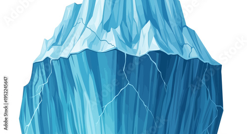 A vibrant blue mountain range with cracks ideal for design on transparent background silhouette
