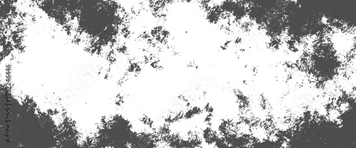 Distressed grunge texture with dark grey splatters and white rough edges