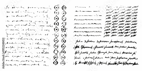 Vintage document with ornate border and handwritten text in french