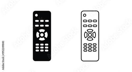 Two remote controls a filled black version and a white outlined design
