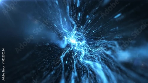 Blue energy burst with electric sparks and lines Full HD 4K Download 2025 2026