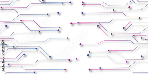 Abstract Futuristic Circuit Board Technology Background. Concept of complexity and precision, as well as the importance of technology in our lives. blue gradient circuit diagram on white background. 
