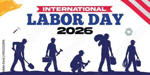 Labor Day banner with USA national holiday. - Vector illustration