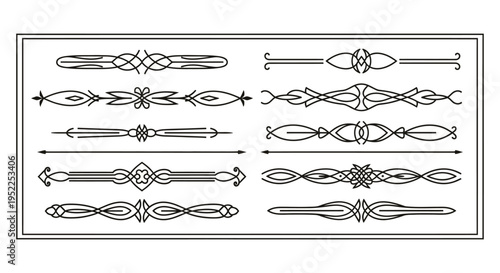 Decorative floral swirls and lines a versatile design element silhouette on transparent background