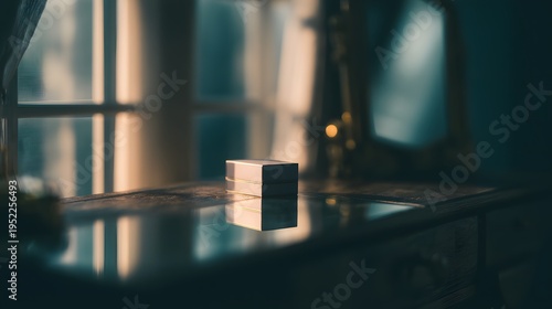 an interior space with a focus on a room with a table in the foreground